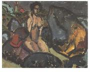 Bathing woman between rocks Ernst Ludwig Kirchner